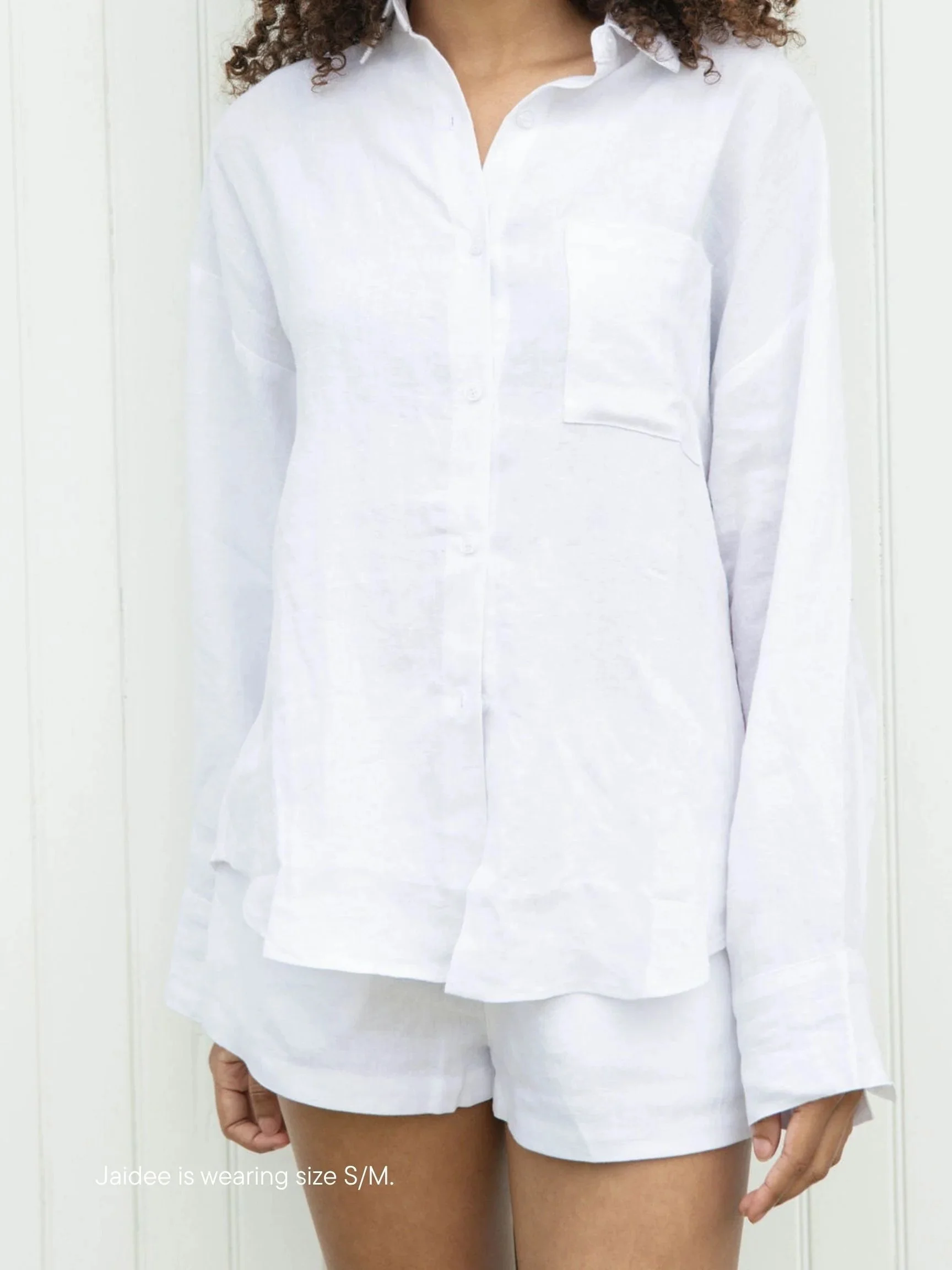 Linen Button Down - White