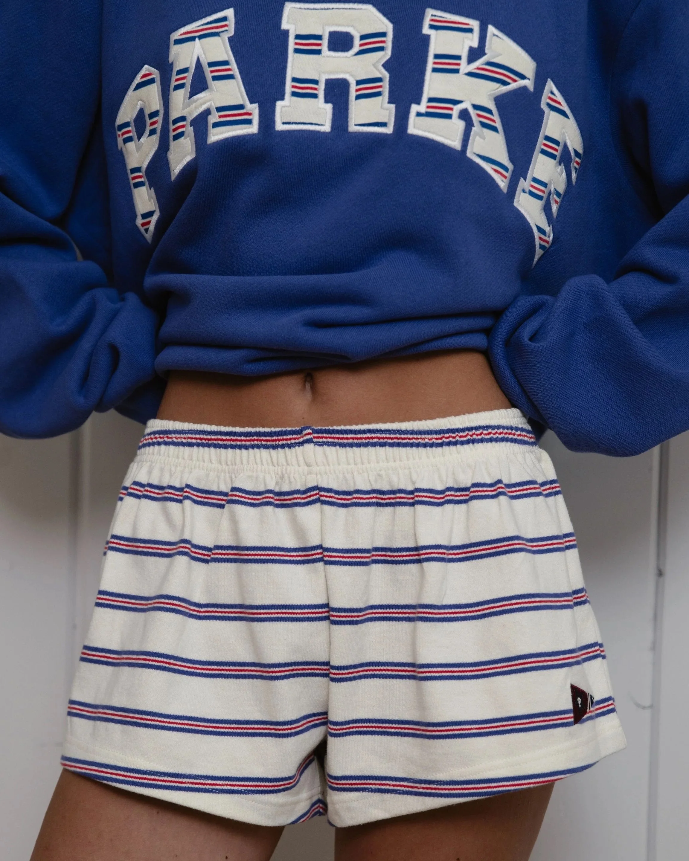 Patched Cotton Boxer Shorts - Anchor Stripe