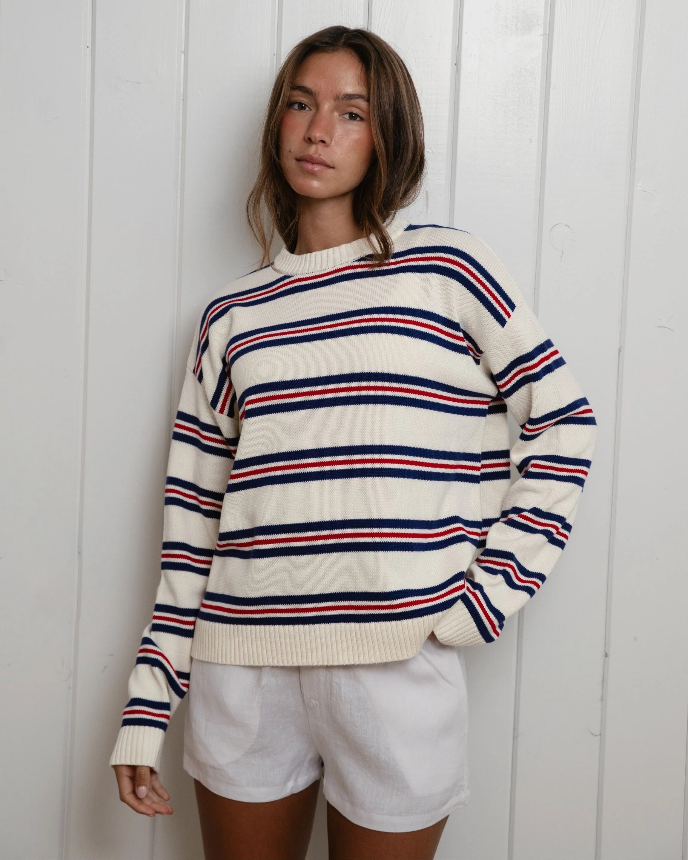 Cotton Sweater - Anchor Stripe
