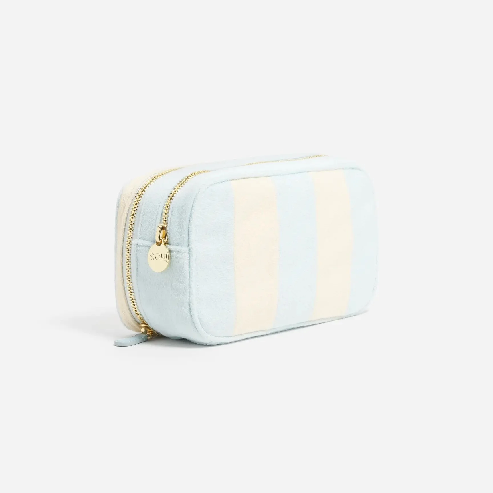 Double Zip Pouch - Blue Stripe