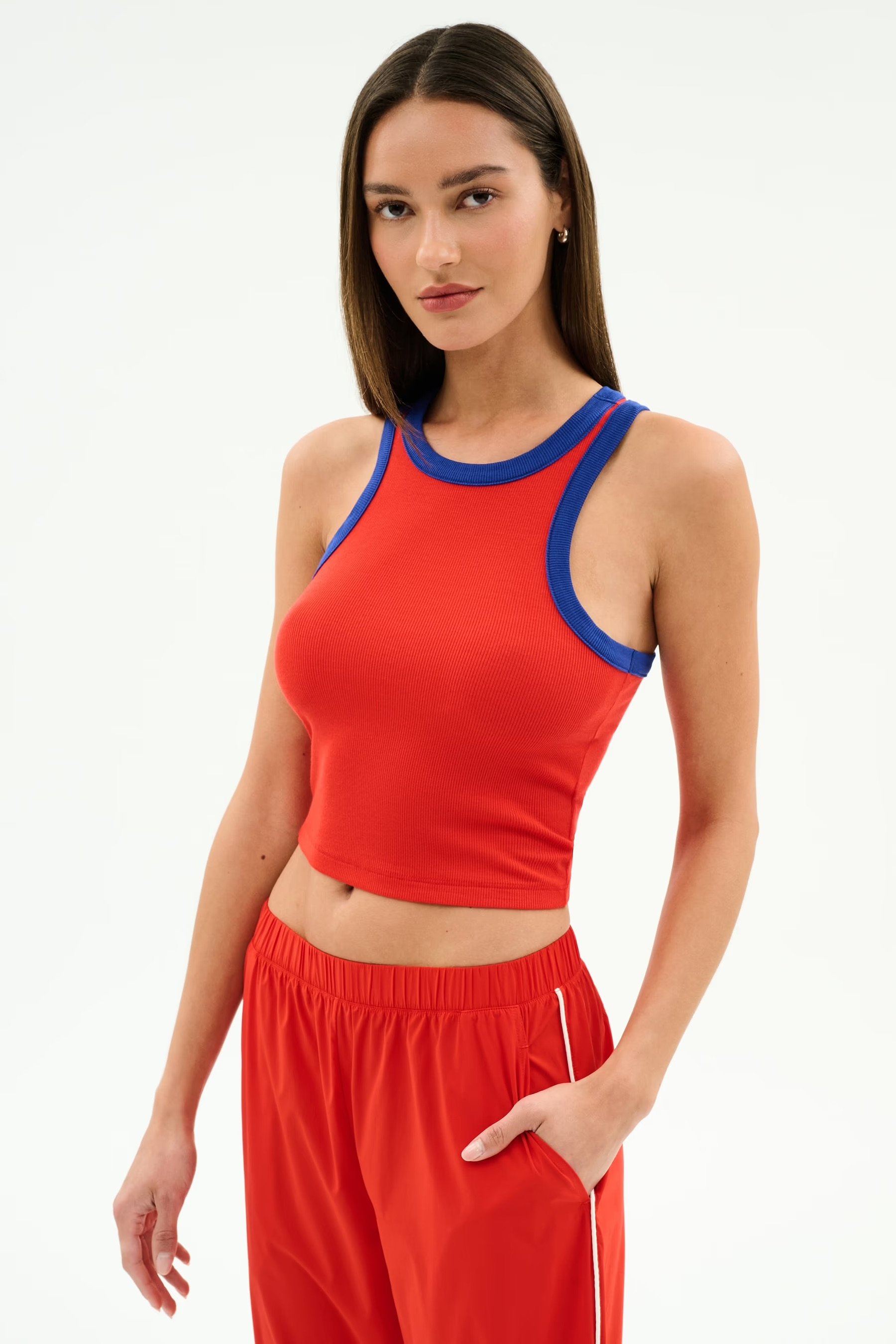 Kiki Rib Crop Top - Cobalt