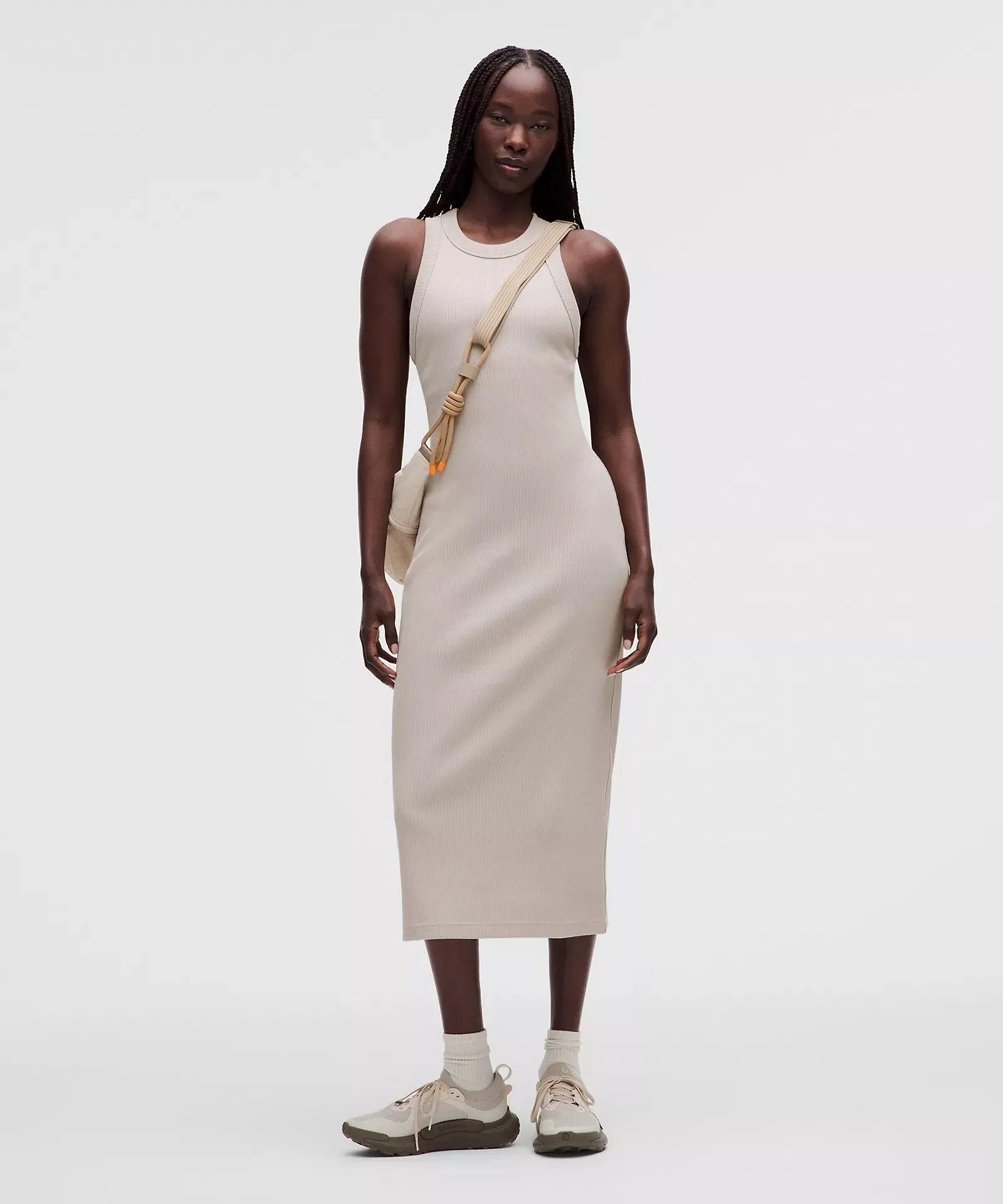 Ribbed Heavyweight Cotton Midi Dress