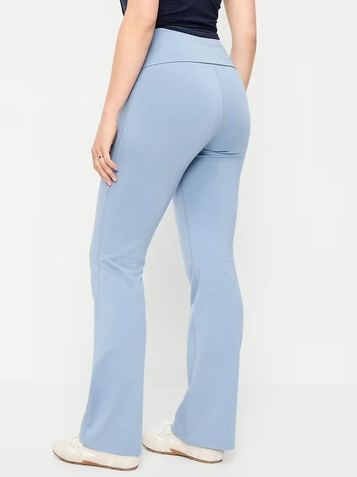 High-Waisted PowerChill Fold-Over Bootcut Leggings