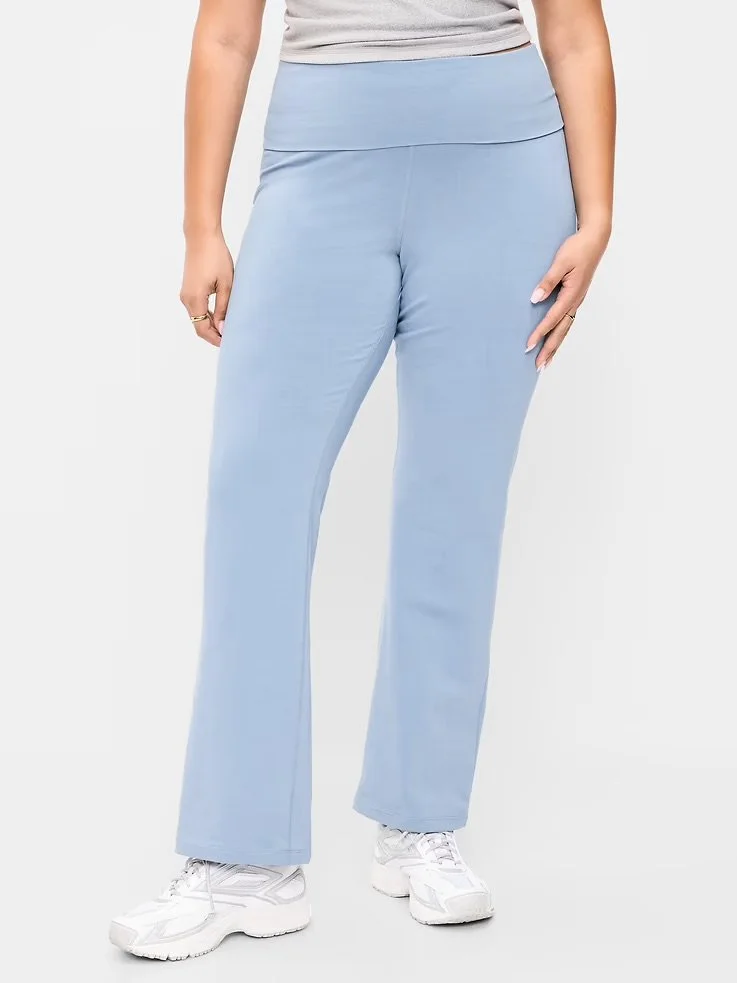 High-Waisted PowerChill Fold-Over Bootcut Leggings