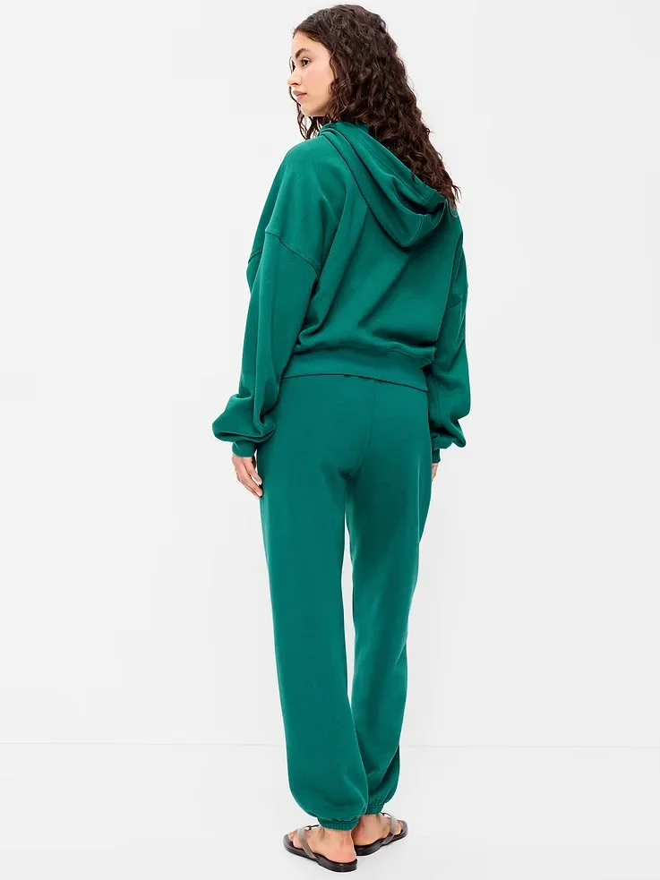 High-Waisted Cinched-Ankle Sweatpants