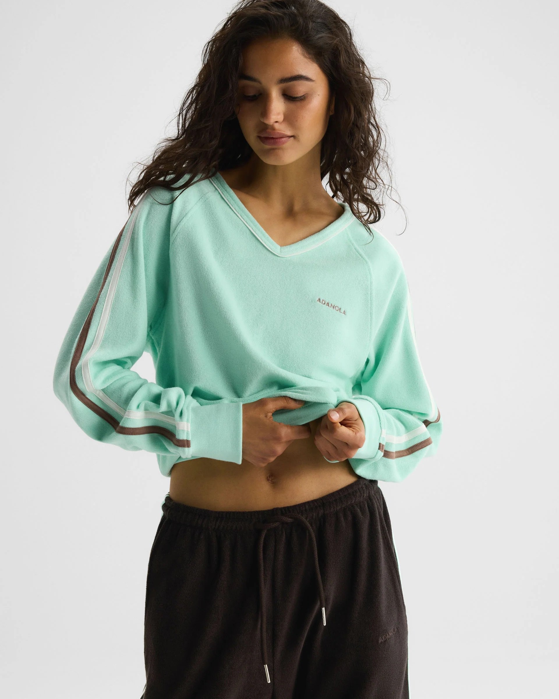 Terry Towelling V-Neck Sweatshirt