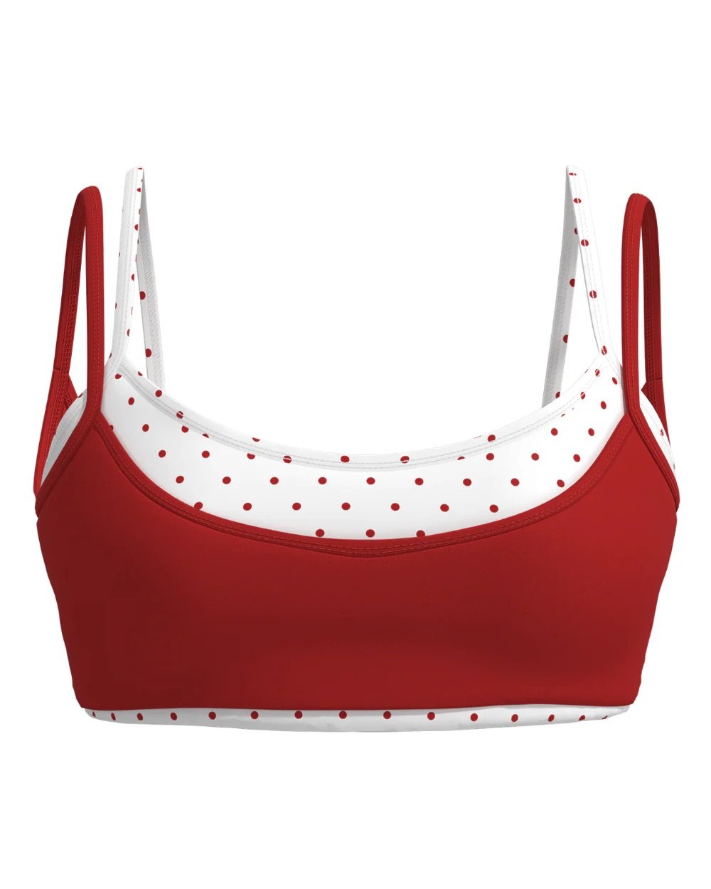 Double Layer Scoop Bra - Kiss &amp; White Polka Dots