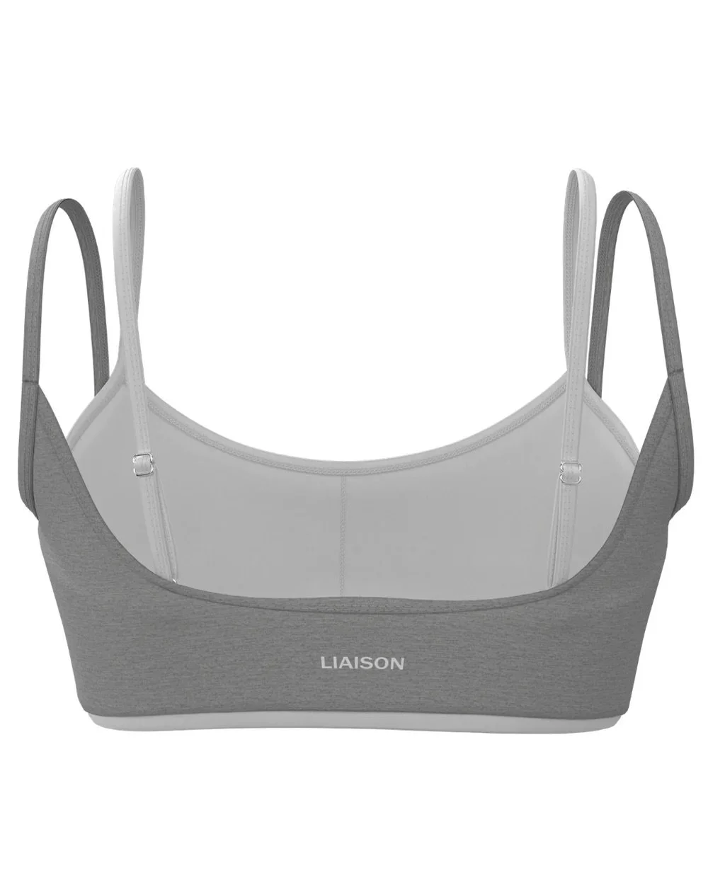 Double Layer Scoop Bra - Storm &amp; White