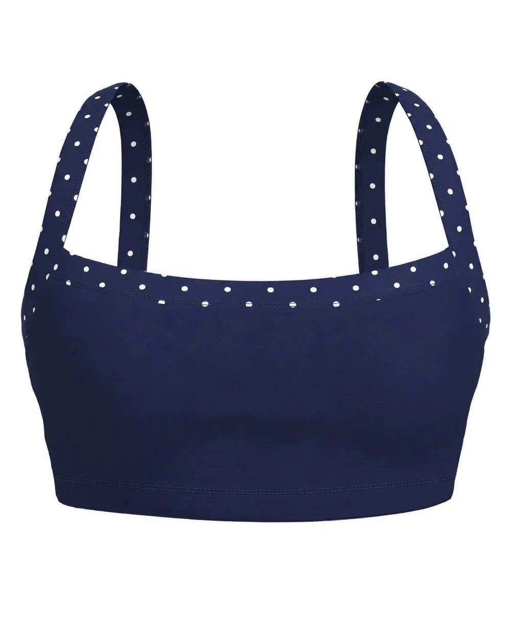 Basic Contrast Bra - Navy &amp; White Polka Dots