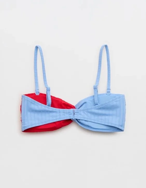 Aerie Ribbed Twist Bandeau Bikini Top