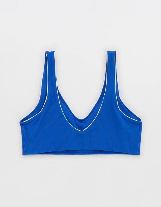 OFFLINE By Aerie Real Me XTRA Rib Piping Sports Bra