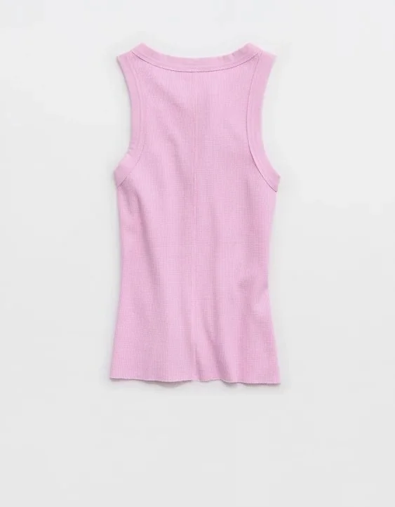 Aerie Unwind Waffle Henley Tank Top