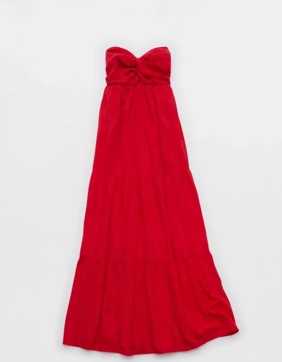 Aerie Strapless Cut Out Maxi Dress