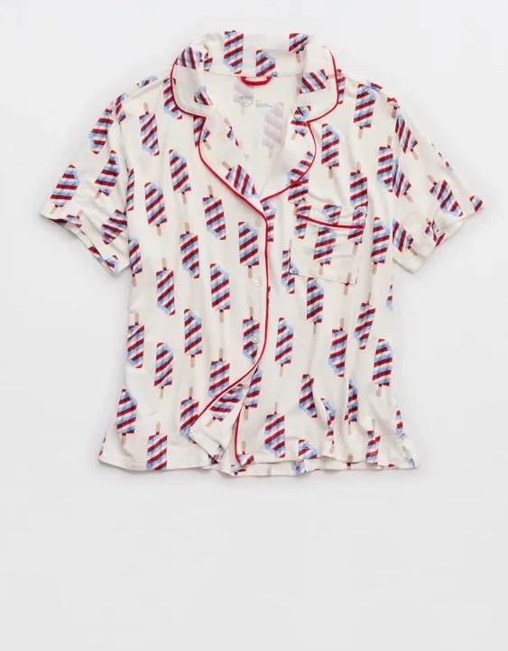 Aerie Real Soft Short Sleeve Pajama Shirt