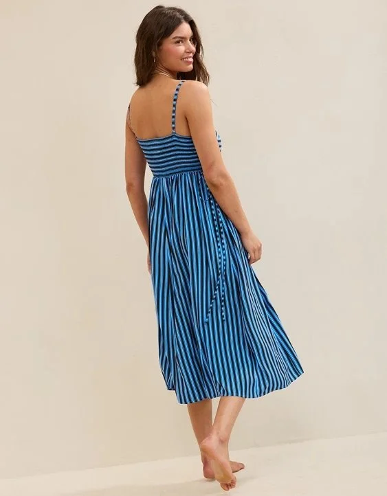Aerie Happy &amp; Drapey Lace Up Dress