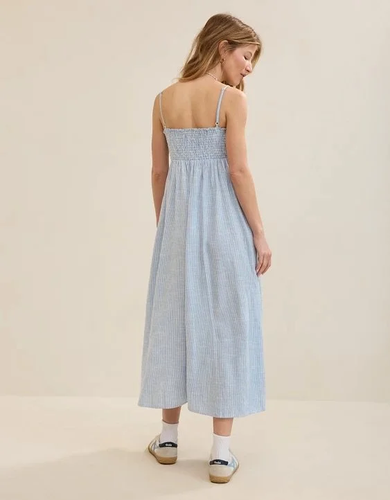 Aerie Straight Neck Midaxi Dress