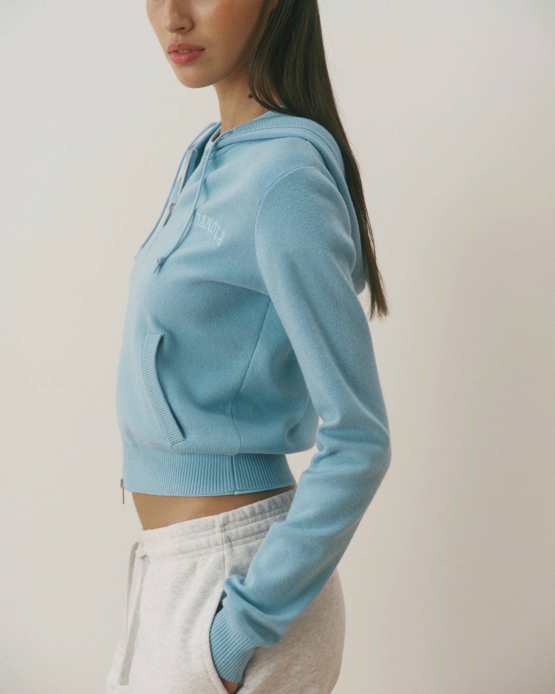 Knit Zip Through Hoodie