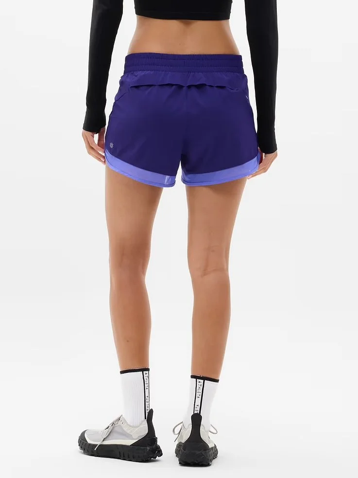 Mesh Racer Run Mid Rise 4" Short