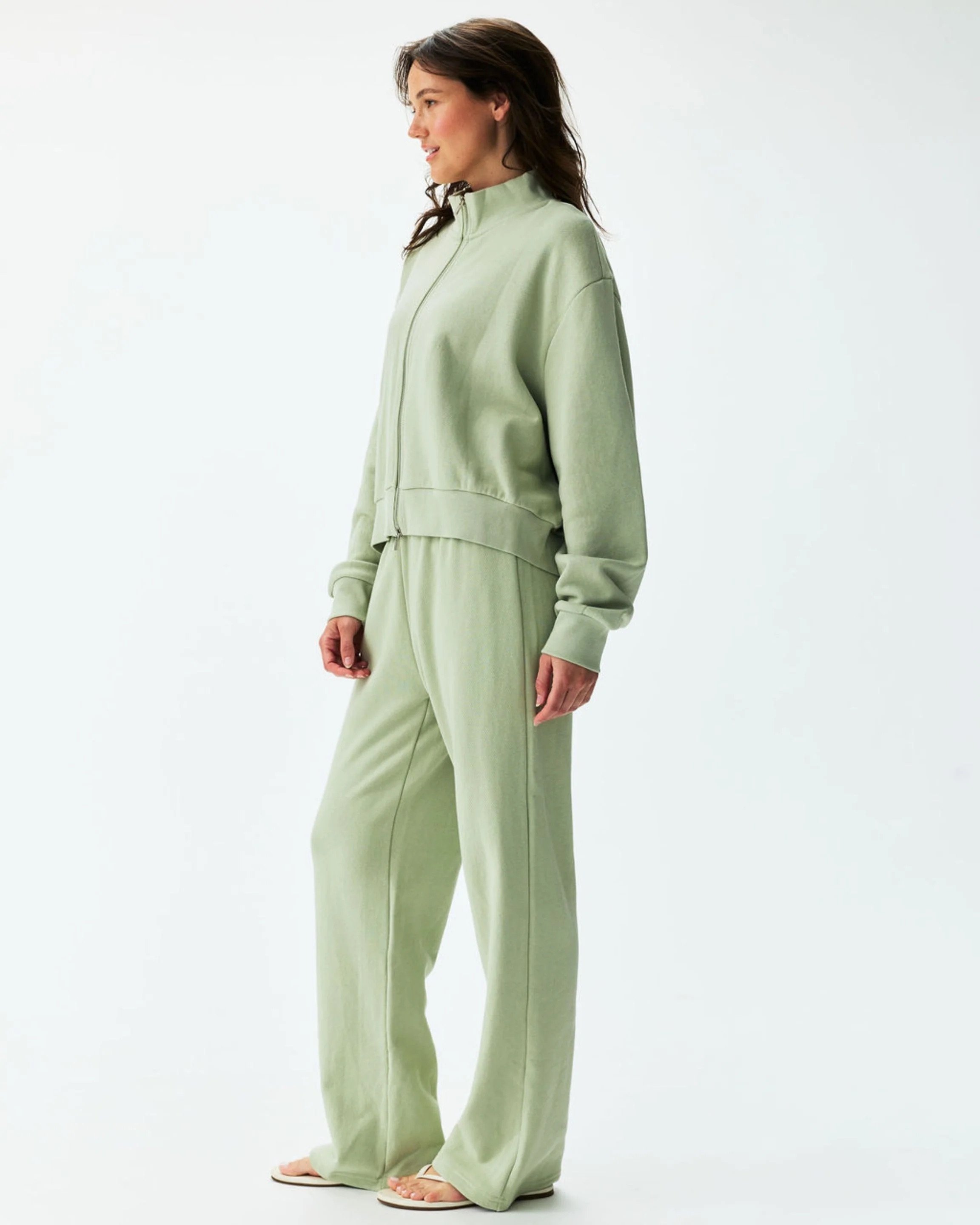 Zip Up Mockneck - Seafoam