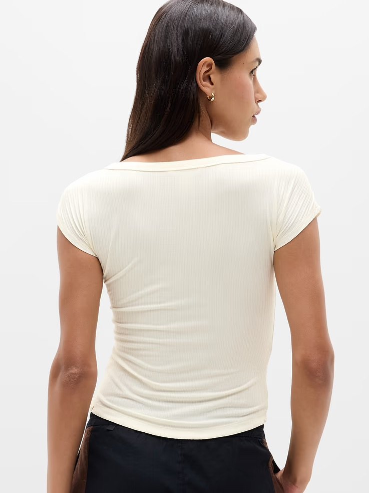 Perfect Rib Boatneck Tee