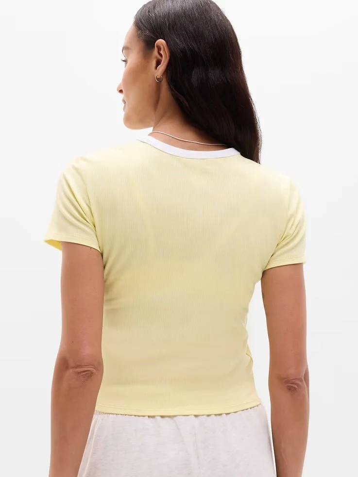Signature Rib Crop Tee