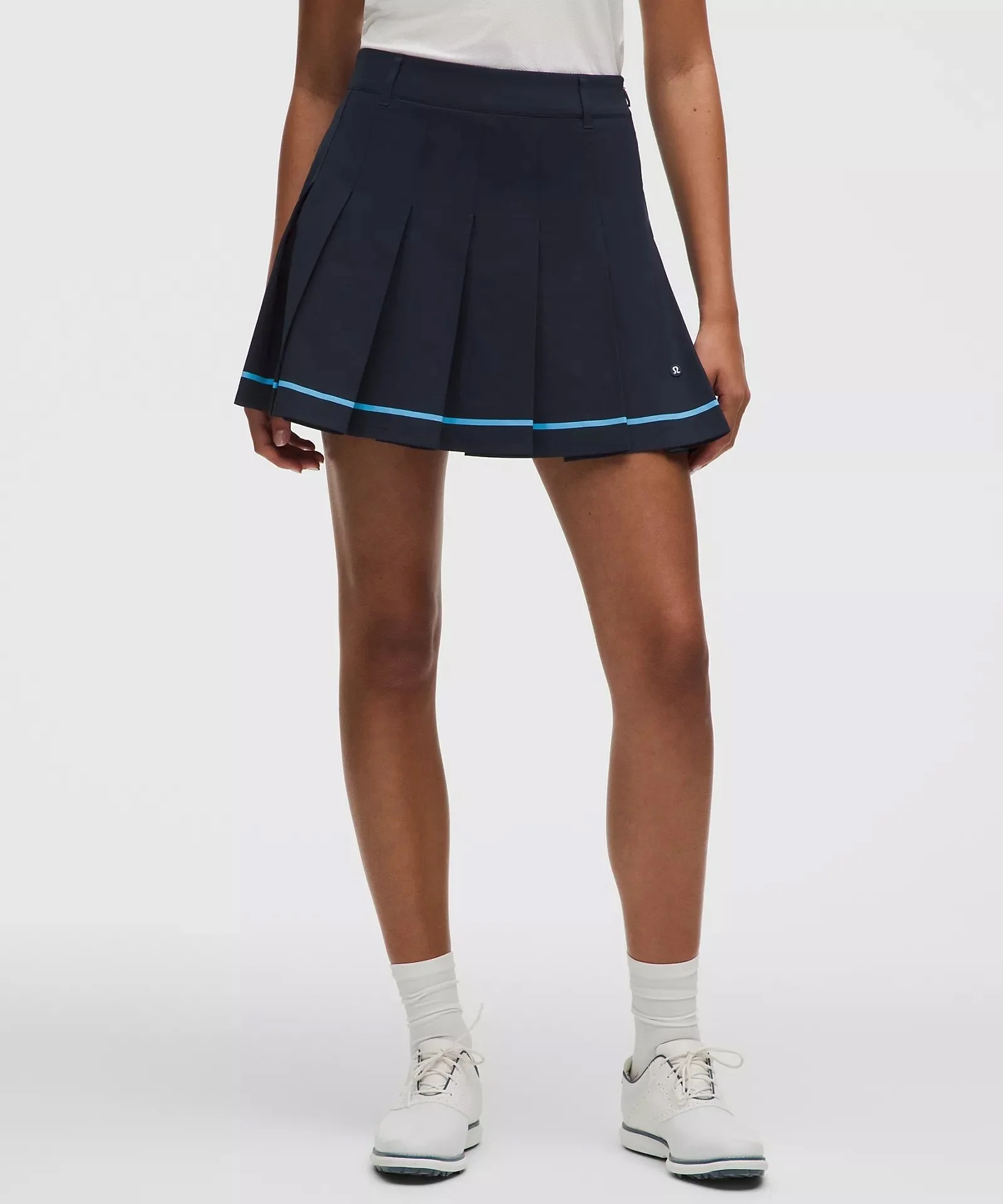 Box-Pleat High-Rise A-line Golf Skirt