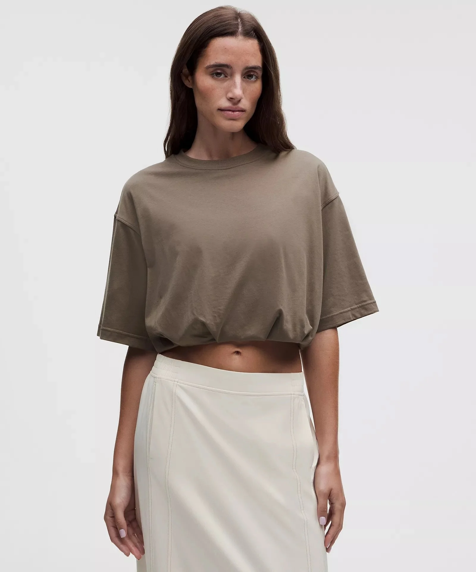 Cotton Jersey Bubble-Hem T-Shirt