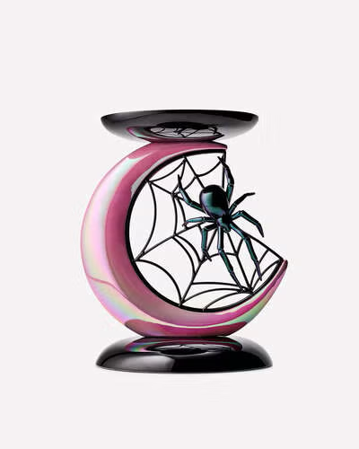 Spider and Moon Pedestal 3-Wick Candle Holder