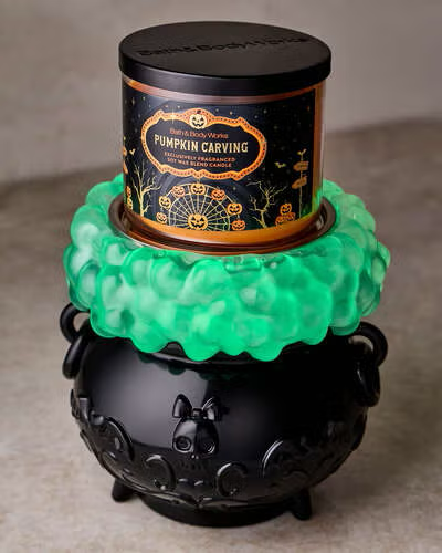 Light-Up Color-Changing Cauldron Waterglobe 3-Wick Candle Holder