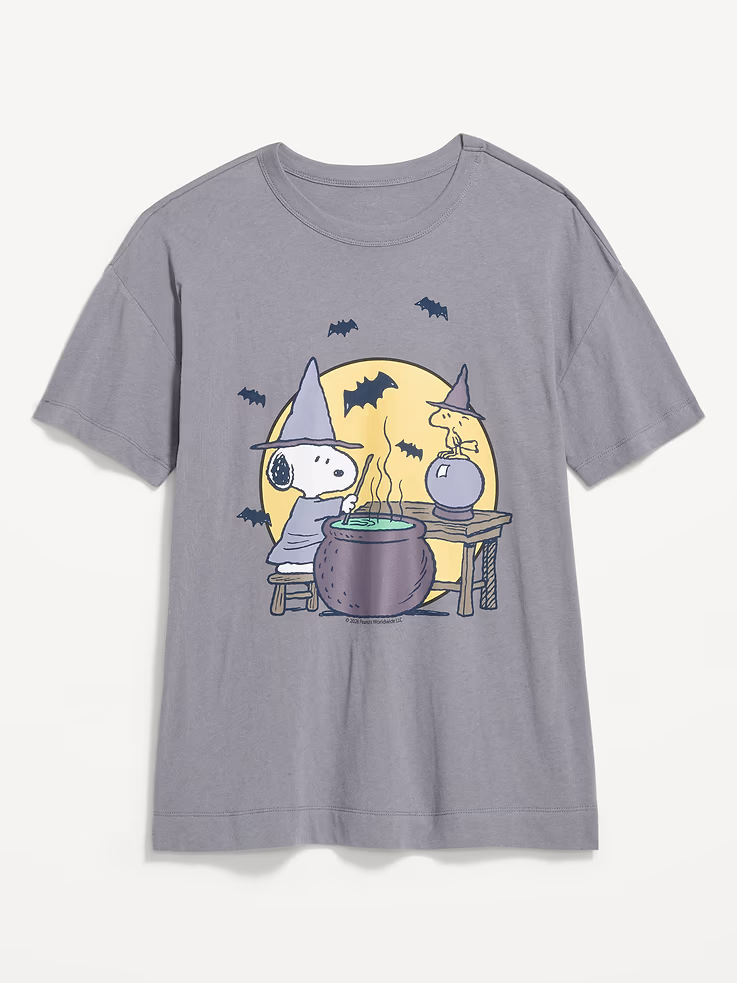 Peanuts Snoopy Witch Oversized Graphic Tunic T-Shirt (Copy)