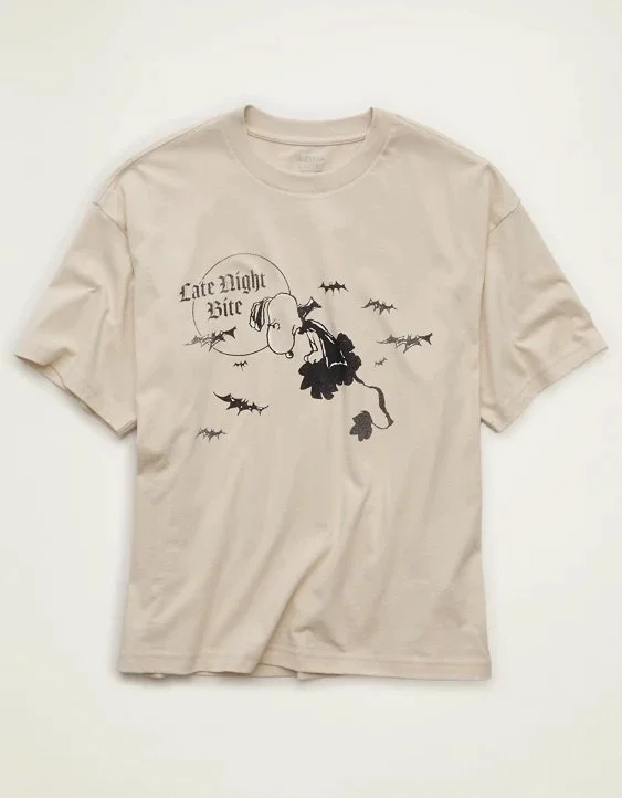 AE Boxy Fit Snoopy Halloween Graphic T-Shirt