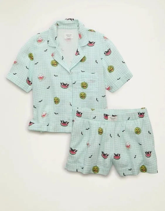 AE Cotton Gauze Short-Sleeve PJ Set