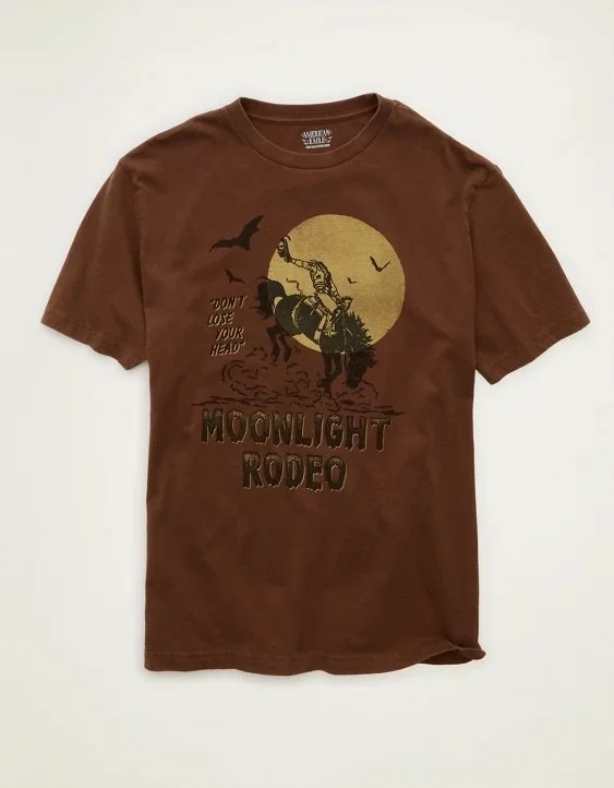 AE Standard Fit Halloween Graphic T-Shirt - Brown