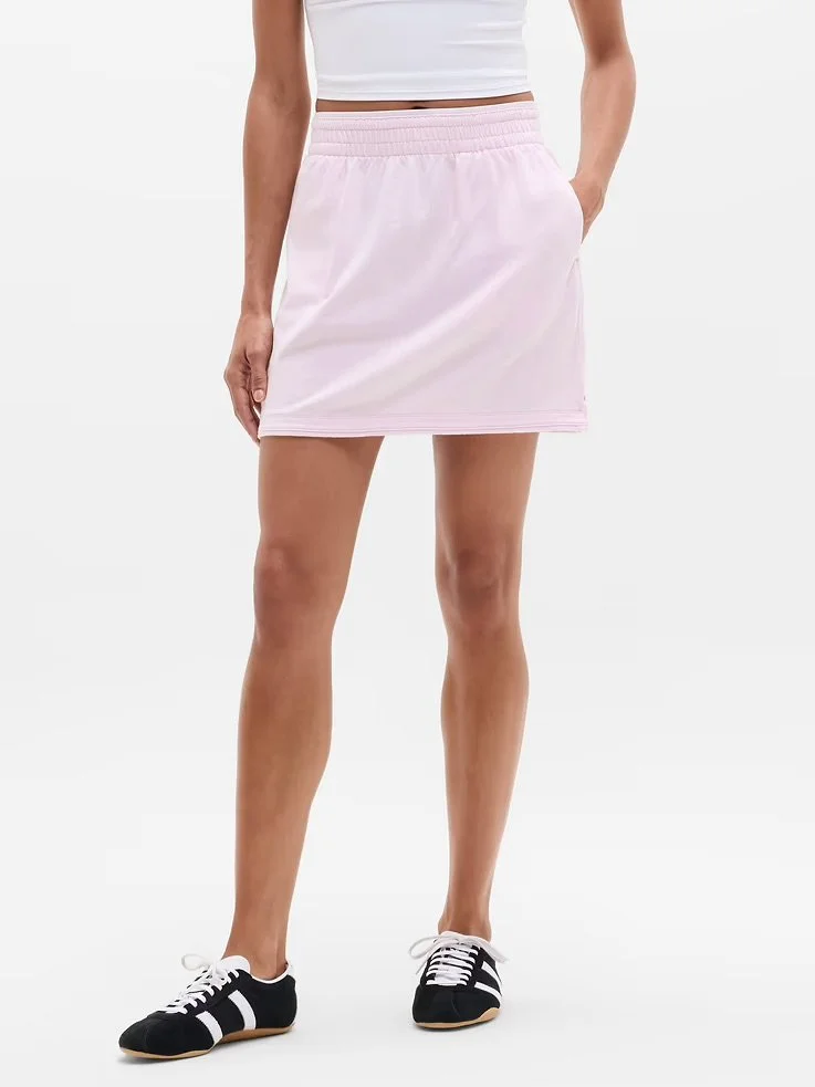 Airy Cotton Terry Mid Rise Mini Skirt