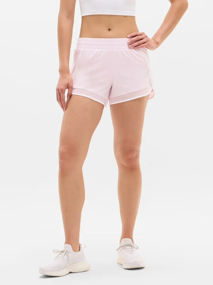 Mesh Racer Run Mid Rise 4" Short