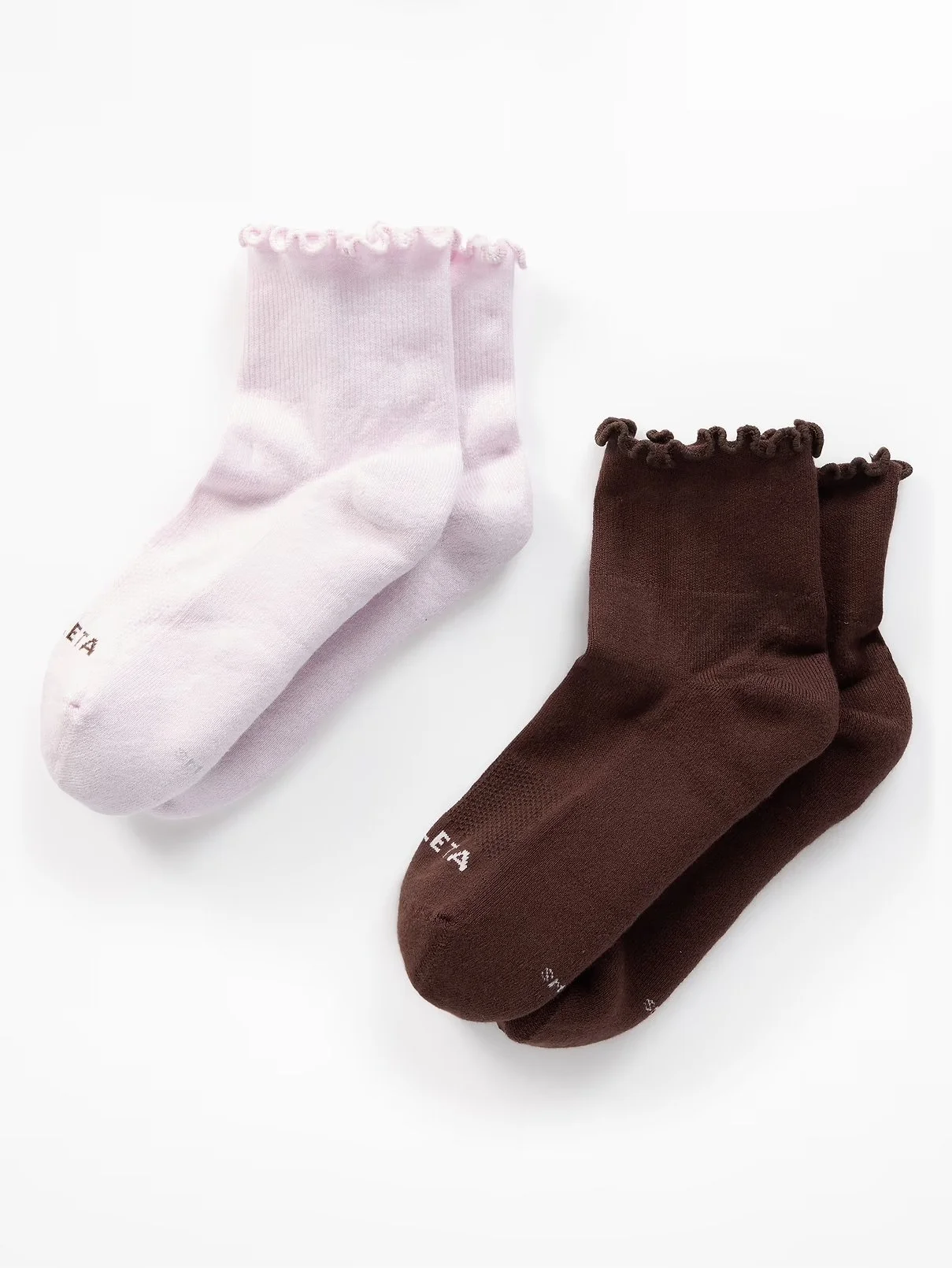 Athleta Ruffle Everyday Quarter Crew Sock 2-Pack