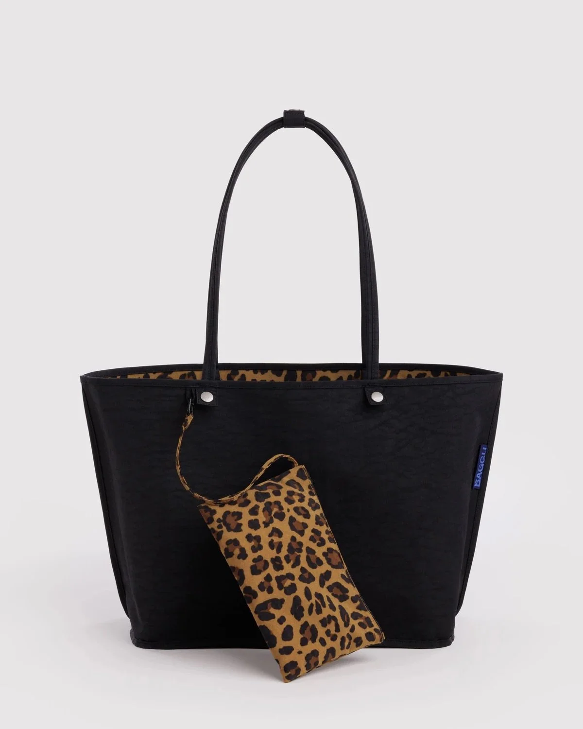 Large Nylon Reversible Tote - Leopard Mix