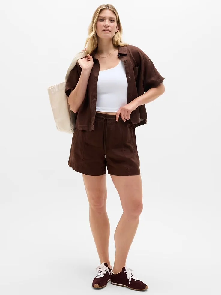 Retreat Linen Mid Rise 4" Short