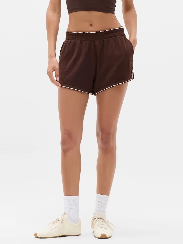  Airy Cotton Terry Mid Rise Picot Shortie
