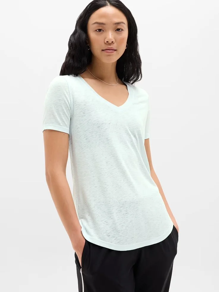 Breezy Scoop V-Neck Tee