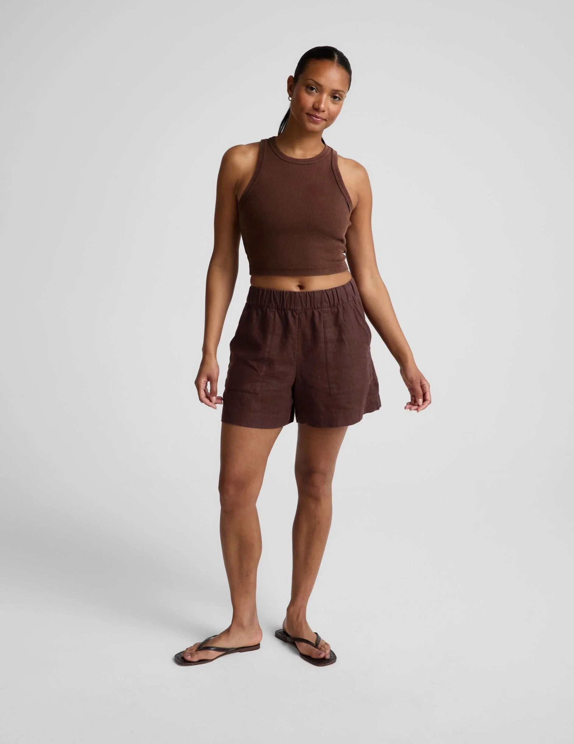 On Repeat Rib High Neck Cropped Tank