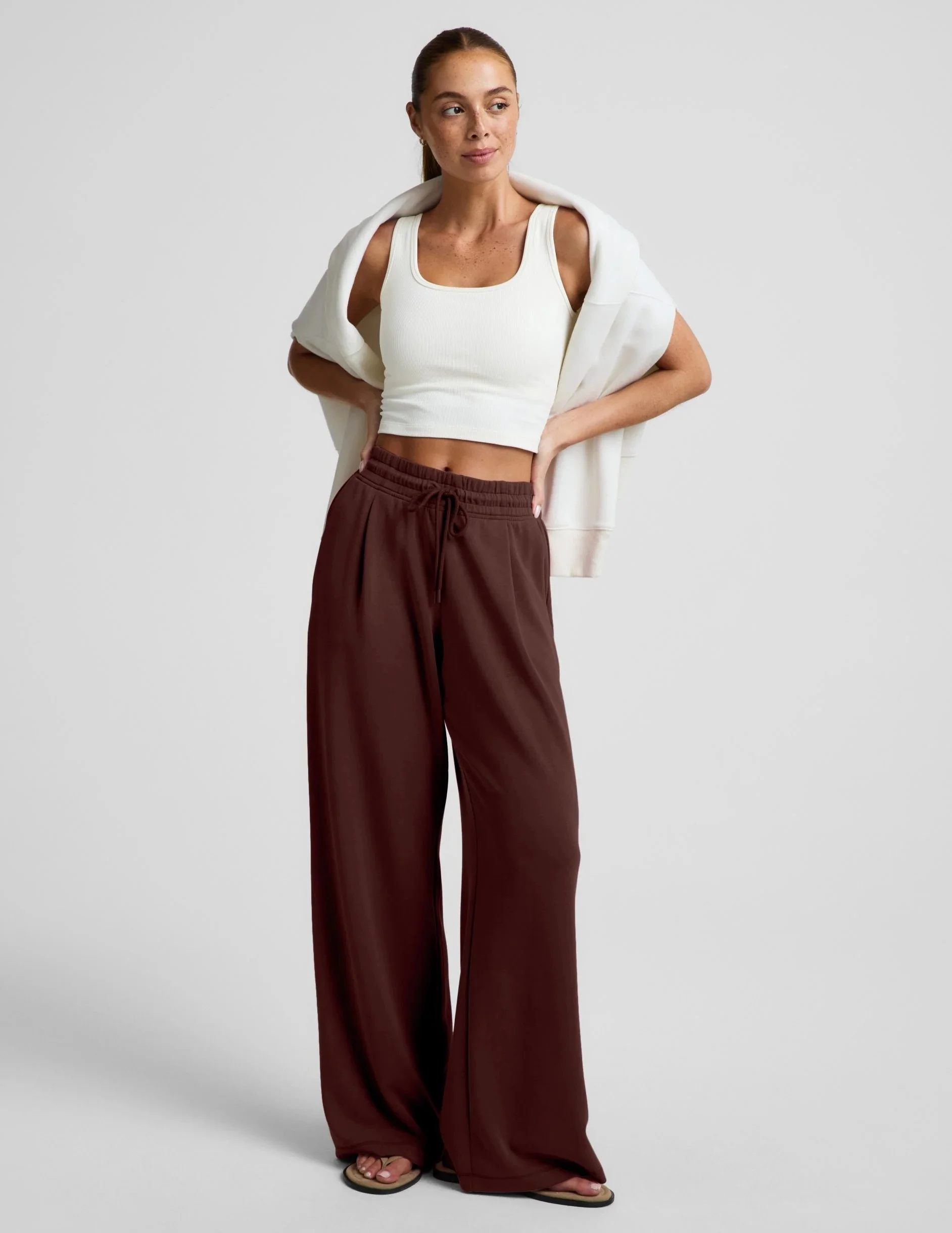 Luxe Sandwash Double Knit Wide Leg Pant