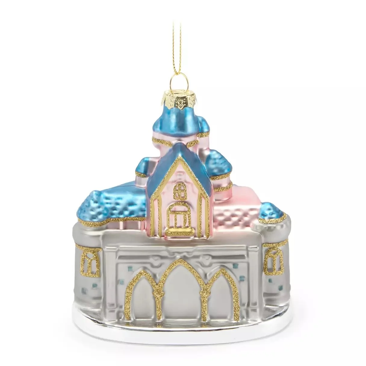 Sleeping Beauty Castle Glass Ornament 