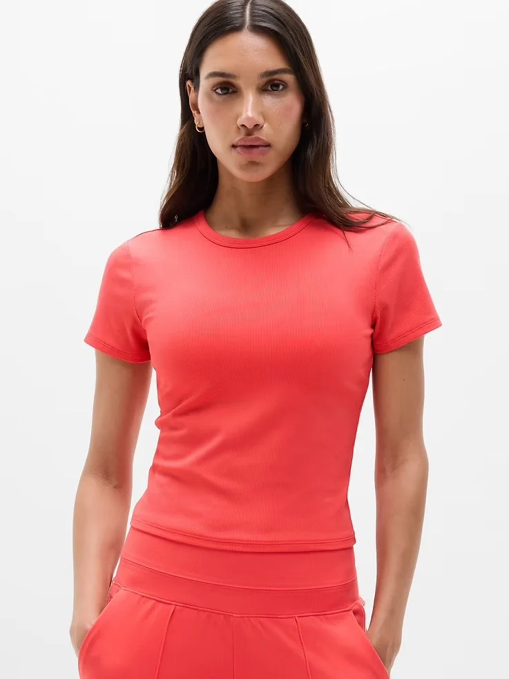 Signature Rib Crop Tee