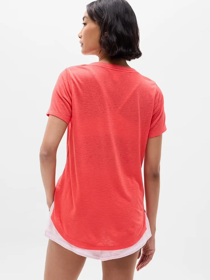 Breezy Scoop V-Neck Tee