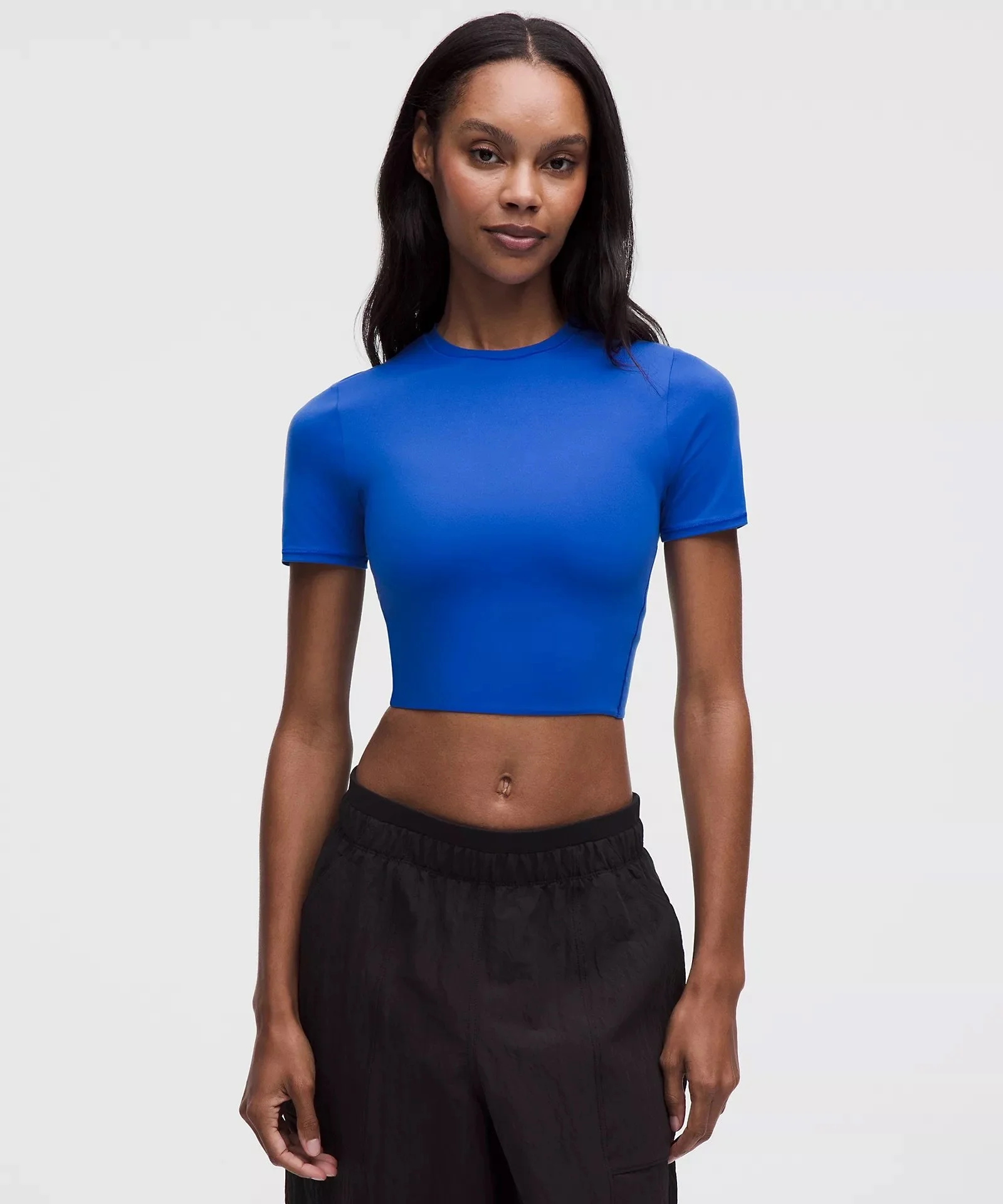 Wundermost Ultra-Soft Nulu Crewneck Cropped T-Shirt