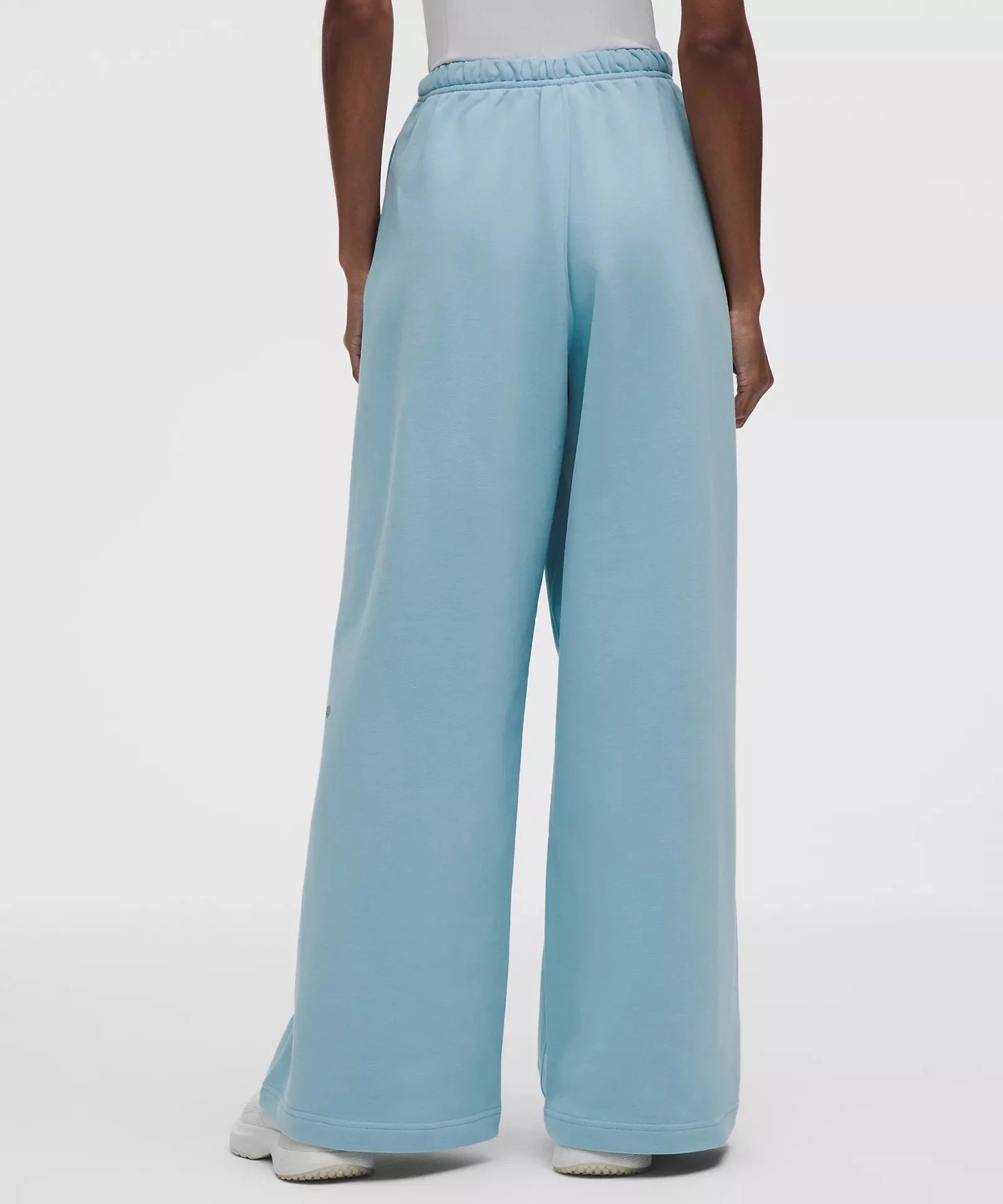 French Terry Mid-Rise Wide-Leg Pant