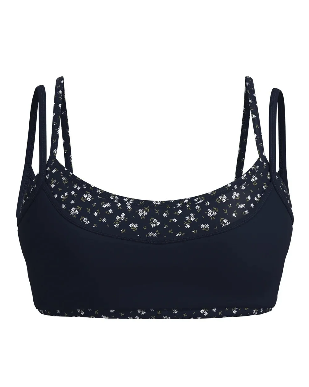 Double Layer Scoop Bra - Cypress &amp; Flowers