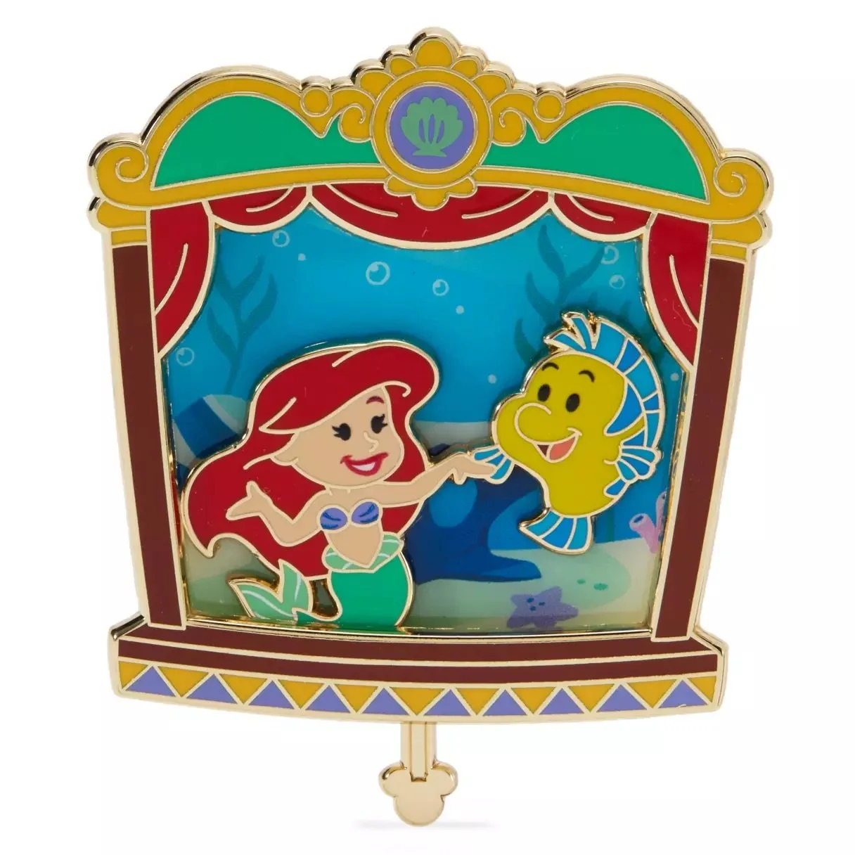 Ariel and Flounder Slider Pin