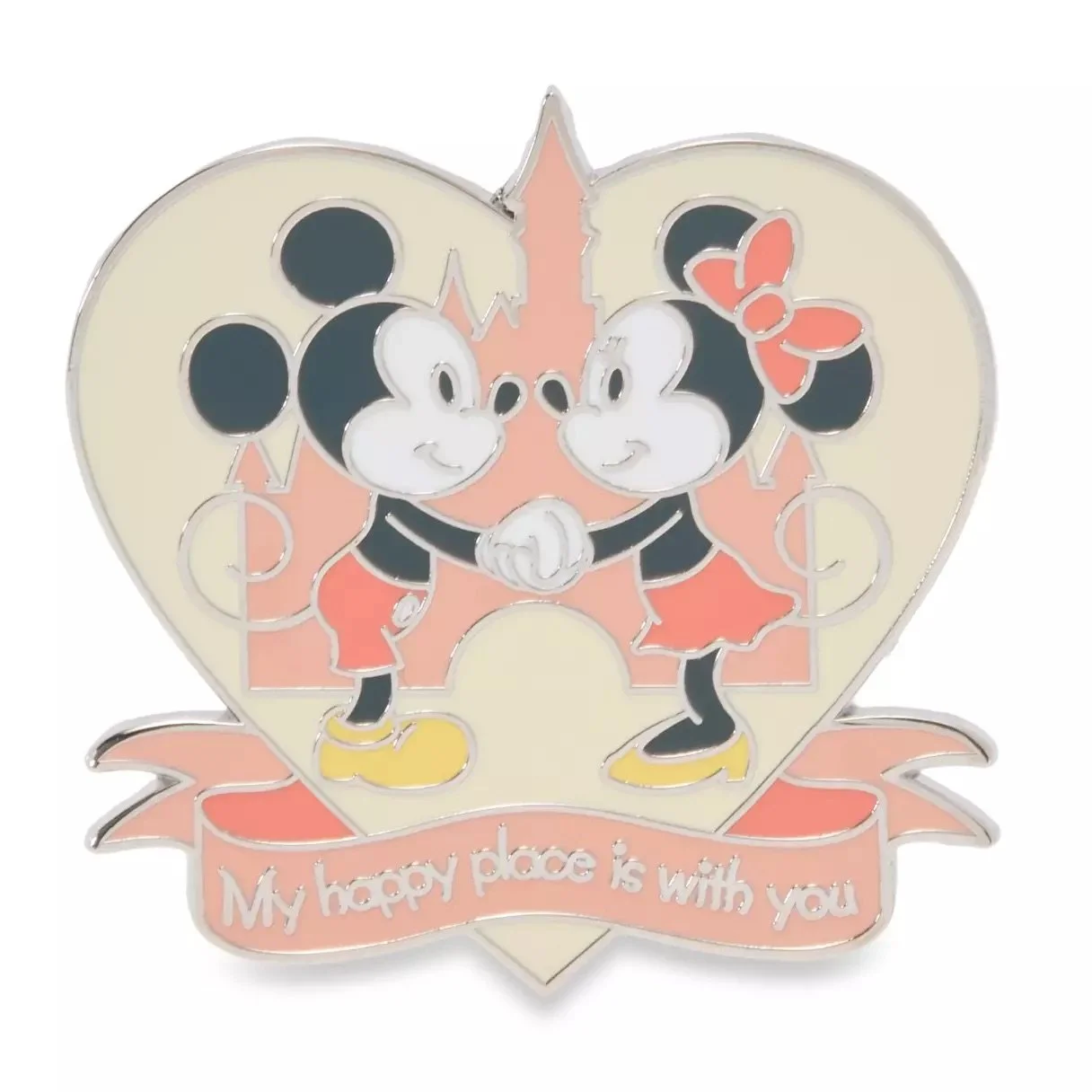 Mickey and Minnie Mouse at Fantasyland Castle “Happy Place” Pin